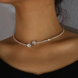 Collier ras du cou en forme de cœur en biscuits pour femme, collier ouvert simple, accessoires de bijoux Torques, mode