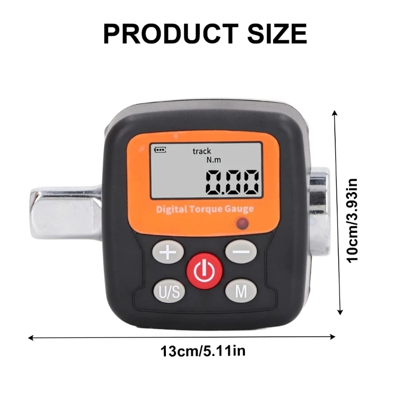 Advanced Torque Meter Converters with LCD Screen Accurate Digital Torque Adapter Metal for Long Terms Professional Use