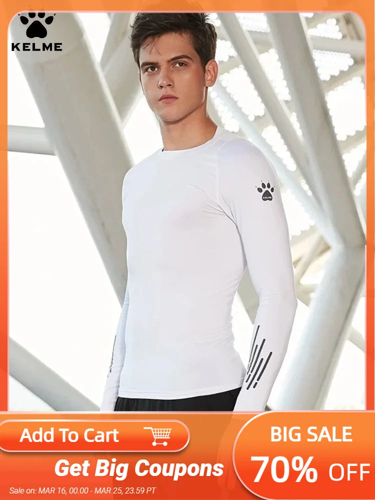 

Kelme Men's Running Tight Fitting Long Sleeved Quick Drying Sports T-shirt Fitness Training Yoga Top
