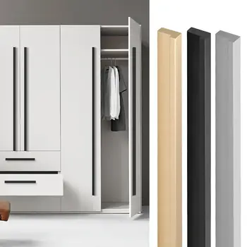 Minimalistické dlouhé kliky dveří skříněk 40-500 mm kartáčované zlato-stříbrné T-bar hliníkové úchyty na skříňky, úchytky na zásuvky, nábytkové kování 10 nejlepší prodej úchytky a knoflíky zásuvek v kartáčované zlaté barvě - №2