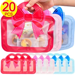 Cute Cartoon Sealed Bags Portable Bow Candy Snack Plastic Packaging Bag Self-lock Zipper Birthday Festival Party Kids Gift Bag