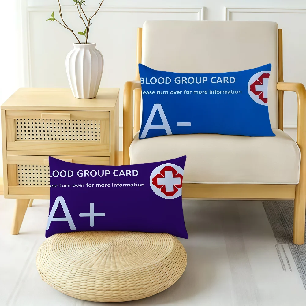 ABO BLOOD GROUP cushion cover Rectangle Pillow Cover Hit Product Comfortable Warm Bedding Party Gift