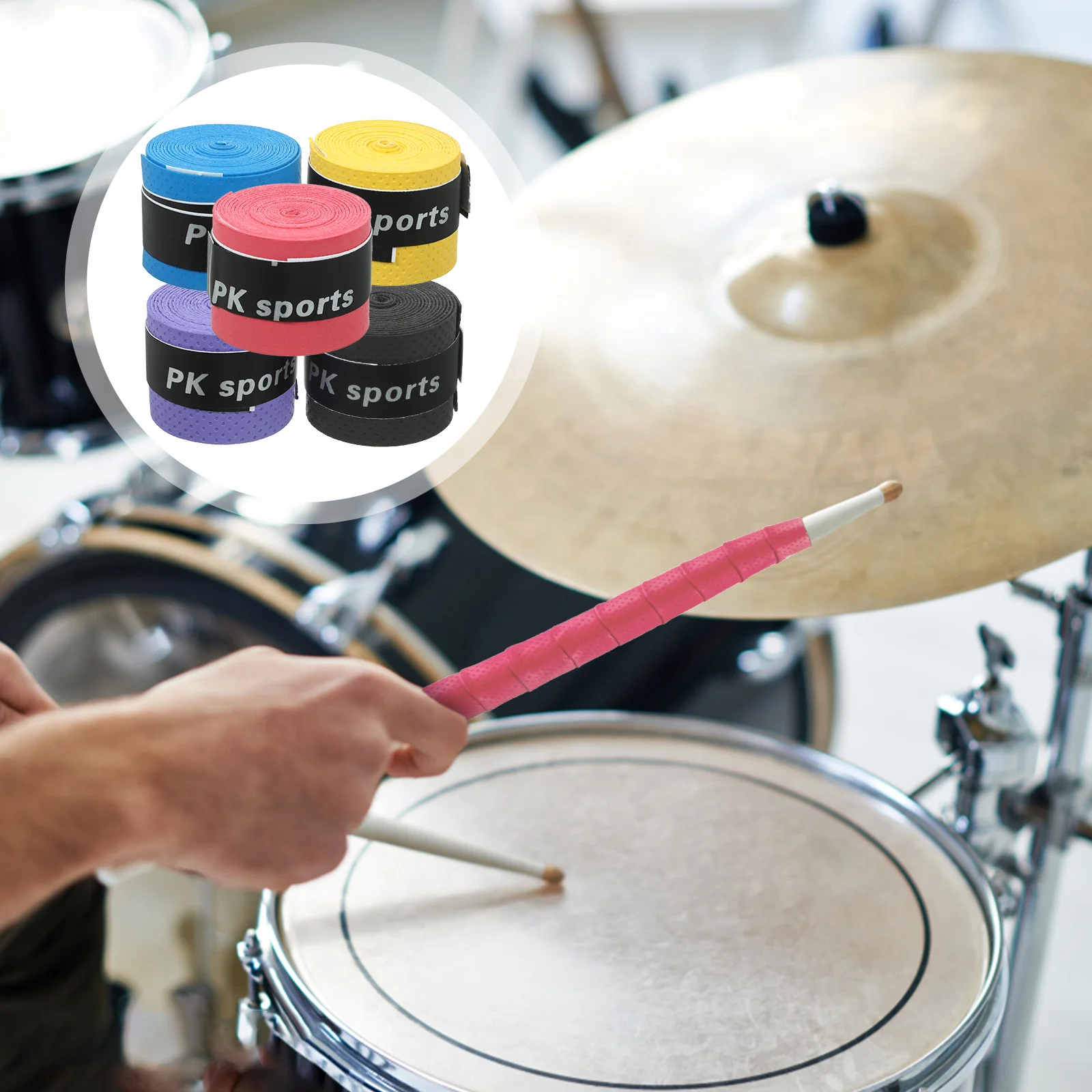 

5Pcs Non-Slip Shockproof Roll Straps for Drumsticks Lightweight Compact Design Moisture Removal Drumstick Supplies