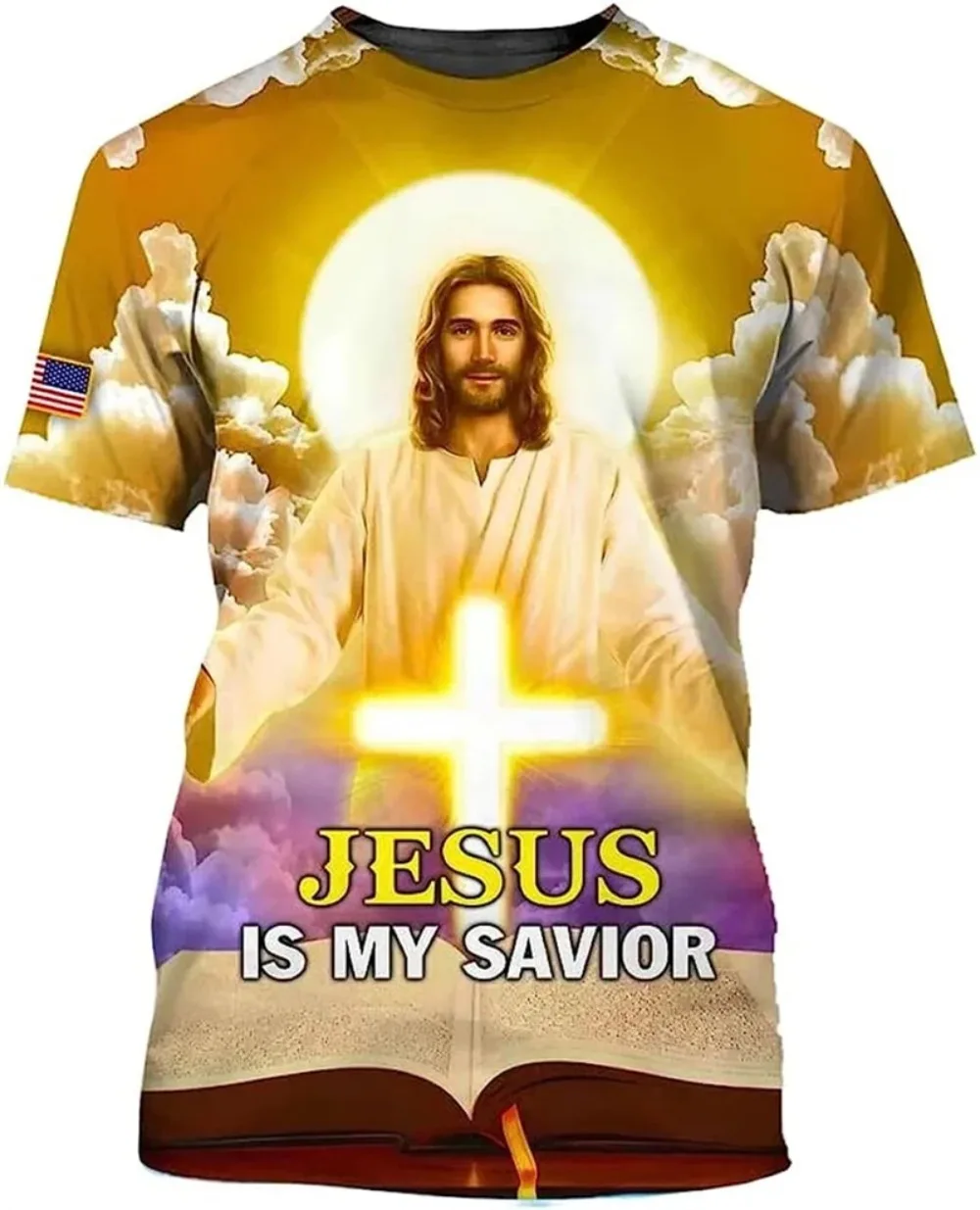 Jesus ist mein Retter 3D-Druck Sport Schnelltrocknend Breatha Herren T-Shirt Outdoor Street Casual Fashiona Harajuku Y2K Kurzarm-Top