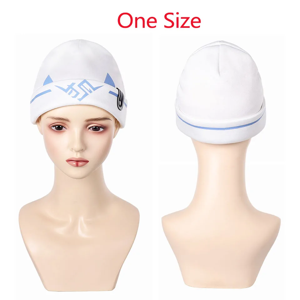 Kiriko Cosplay Hat Women Girls White Printed Hats Female Fantasy Roleplay Props Halloween Carnival Party Costume Accessories