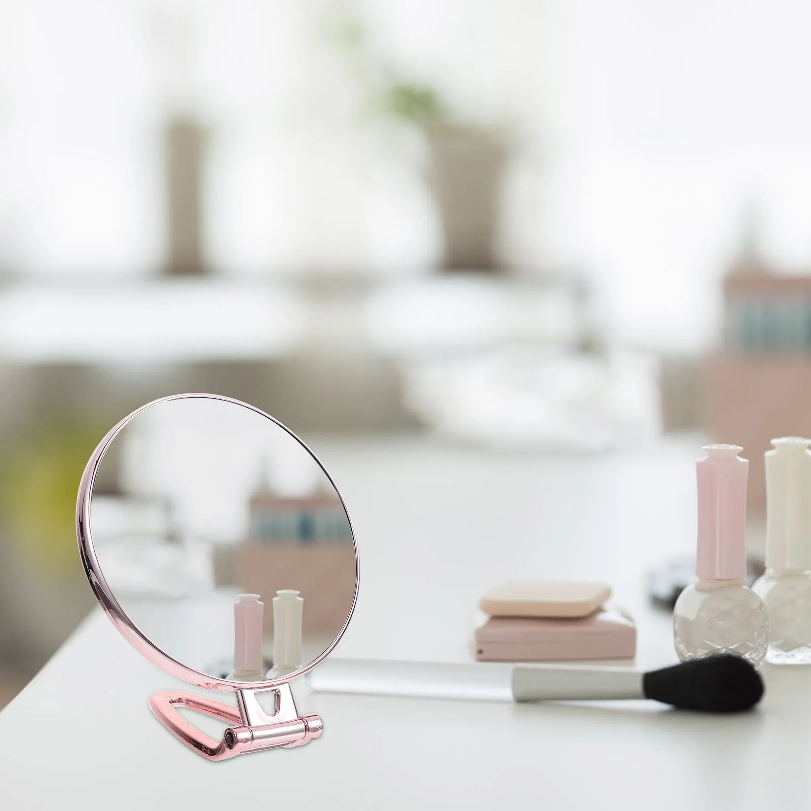 กระจกแต่งตัวแบบขยาย 3 เท่า กระจกสองด้านแบบใส ปราศจากความบิดเบือน สำหรับวางบนโต๊ะ ห้องน้ำ ห้องนอน ดีไซน์หรูหรา