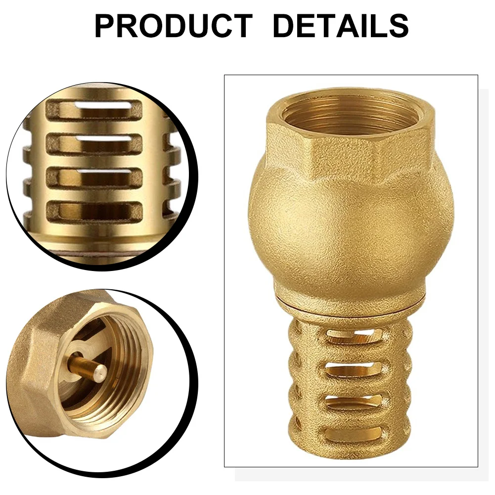 Foot Valve For Water Pump DN15,DN20,DN25,DN32,DN40 Brass Check Valves With Filter Basket For Deep Well Pumps  Pump Systems