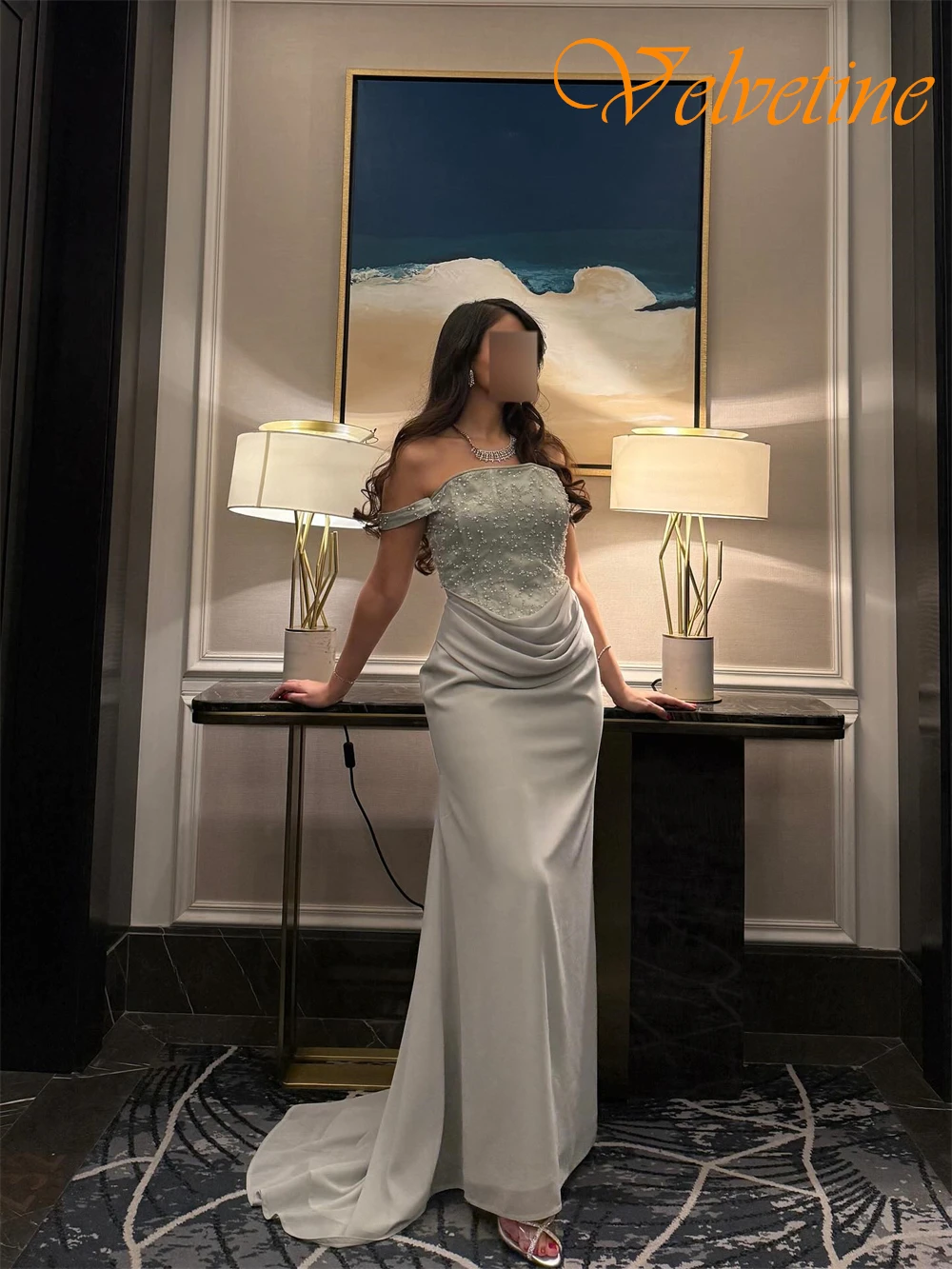 

Customized Modern Chiffon Beading Evening Dress Exquisite Strapless Prom Dresses Delicate Sweep Train Special Occasion Gowns