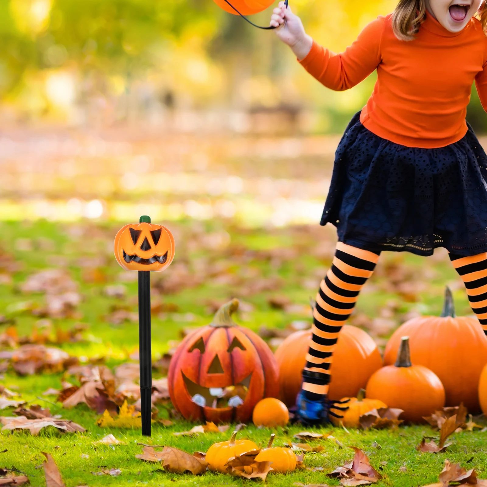 

5pcs Pumpkin Halloween Yard Stakes Covers Decorative Yard Stakes for Outdoor Lawn Garden Supplies Halloween Atmosphere