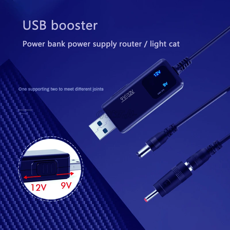 USB Boost Converter DC5V To 9V 12V USB Step Up Converter Cable 3.5x1.35mm Connecter For Power Supply Charger Power Converter