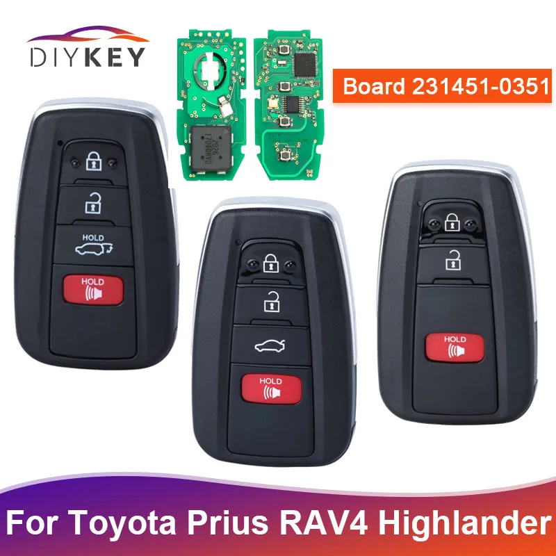 DIYKEY HYQ14FBC For Toyota Camry RAV4 Prius Highlander Avalon 2017 2018 2019 2020 2021 2022 231451-0351 Smart Fob Key Remote