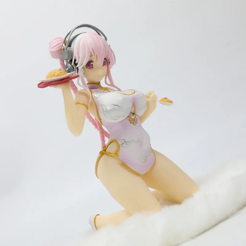 17cm 애니메이션 피규어 슈퍼 Sonico 중국 드레스 Cheongsam 섹시한 여자 액션 피규어 성인 Collectible Model 인형 장식 장난감 선물