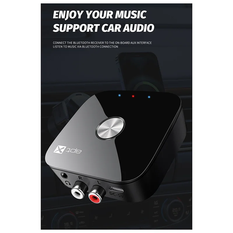 ABUO-New 2-In-1 جهاز استقبال وجهاز إرسال بلوتوث 5.4 يدعم رقائق كوالكوم واحدة إلى اثنين CSR محول صوت APTX