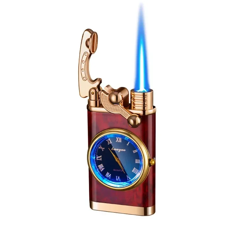 Windproof Gas Lighter Wrist Watch Cigar Lighter Outdoors Jet Double Fire Tube Lighters Gadgets for Men Cigarette Accessories view 6