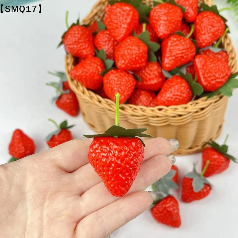 10-20pcs Artificial Strawberry PVC Strawberries Lifelike Fruit Photography Prop Home Kitchen Cabinet Ornament Party Decor【SMQ】
