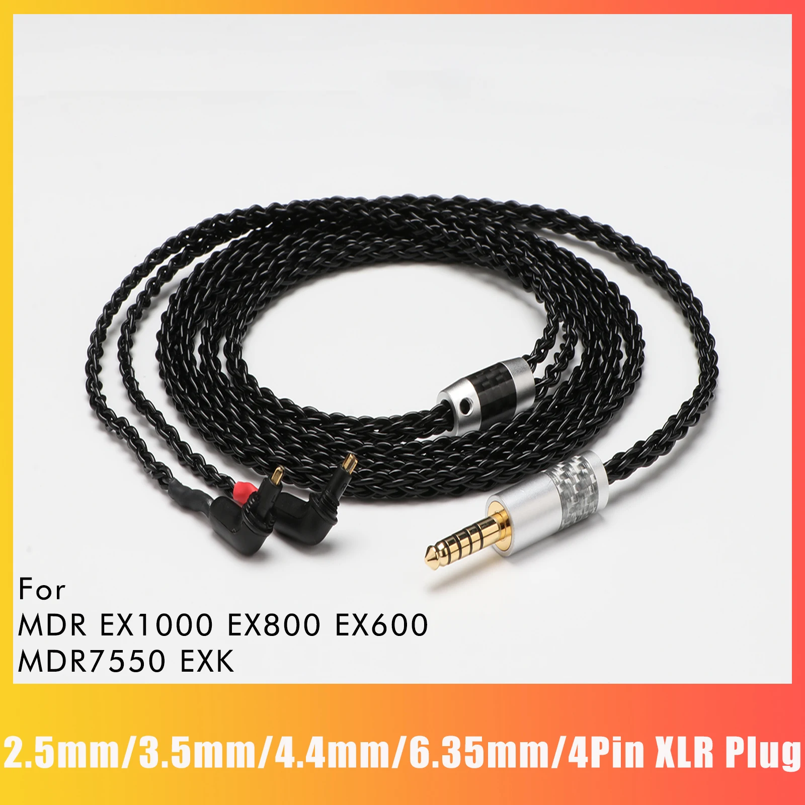 Audiophile 8 Core Silver Plated Pure OCC Cable For Etymotic ER4SR ER4XR ER3SE, Low Interference Headphone Cord, Stable Signal