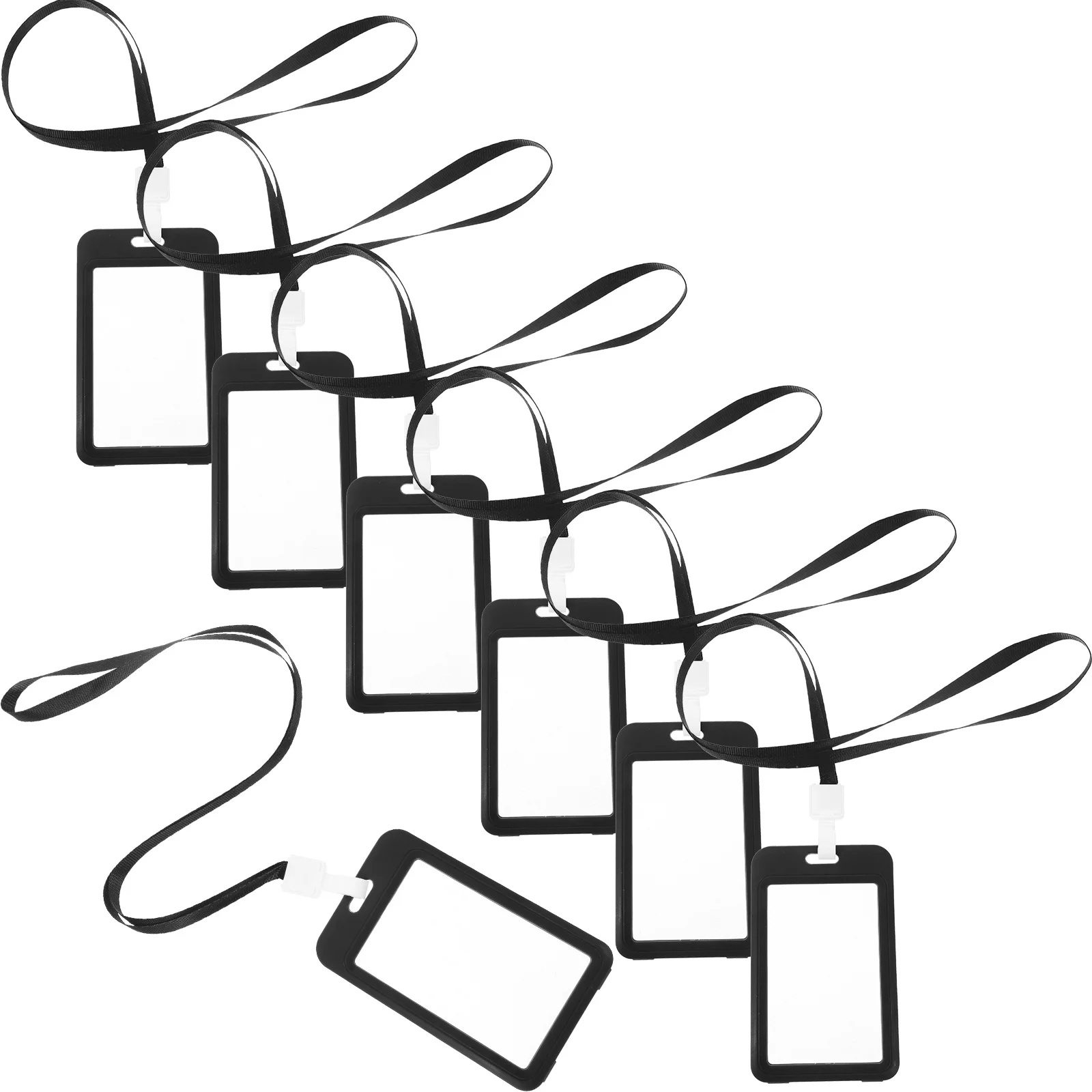 

10pcs Work Id Card Clear Badge Holder Lanyard Name Tag Holder For Cards Protective Sleeve Organizer