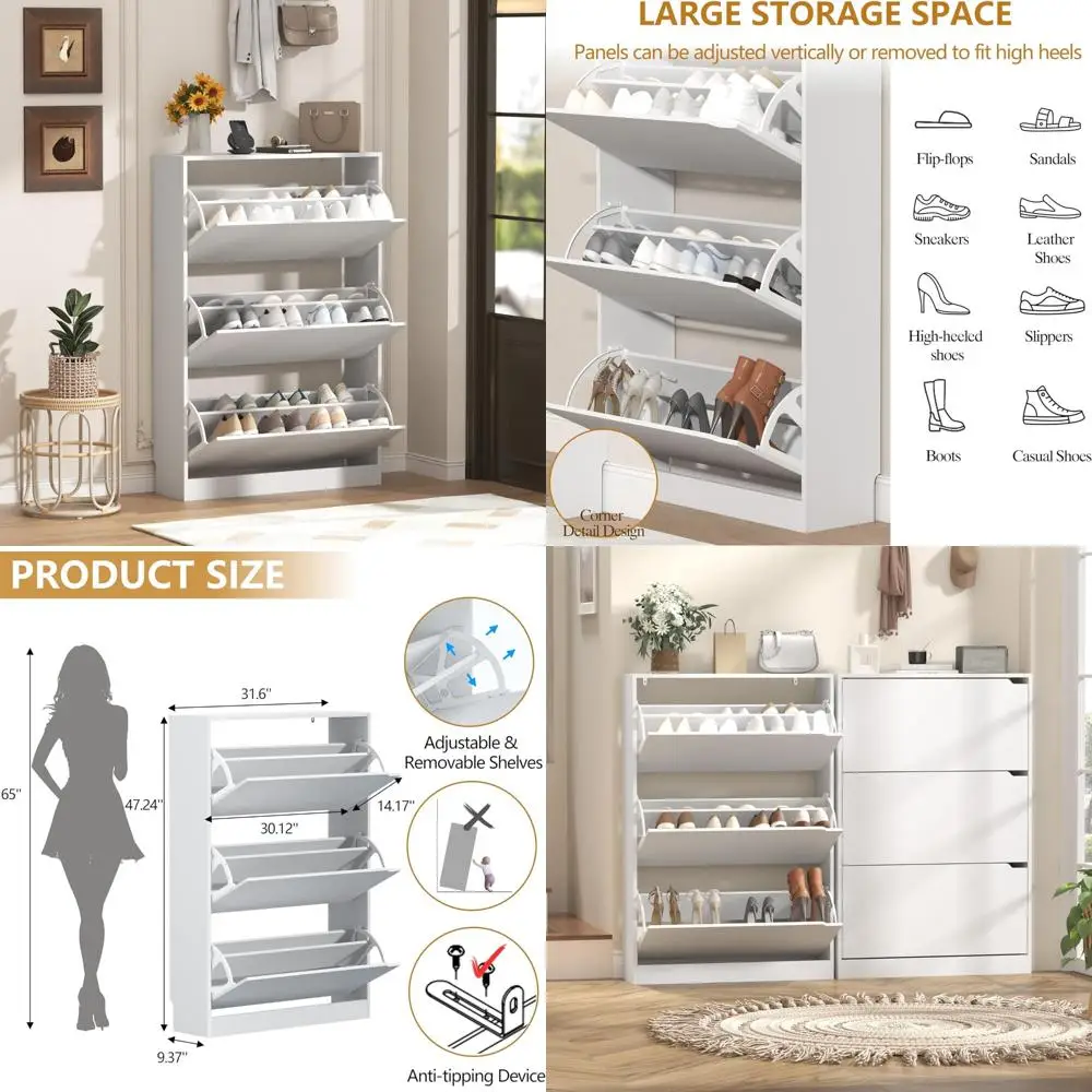 Shoe Cabinet With 3…