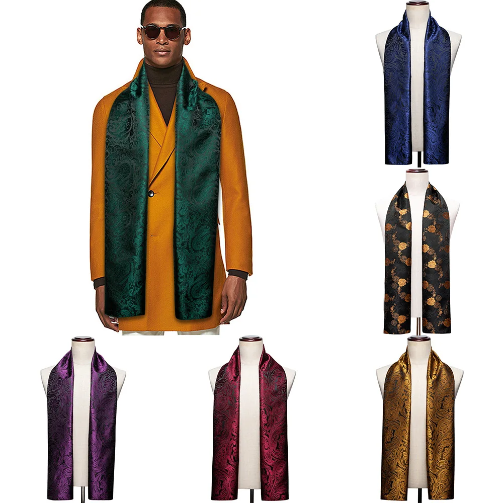 Men Scarf Luxury Brand Paisley Jacquard Woven Spring Autumn Suit Accessories Business Party Gifts Designer 1026