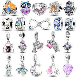 925 Silver Plated Dangle Charms Clasp Stopper Beads Fit Original Bracelet DIY Jewelry For Gift Making