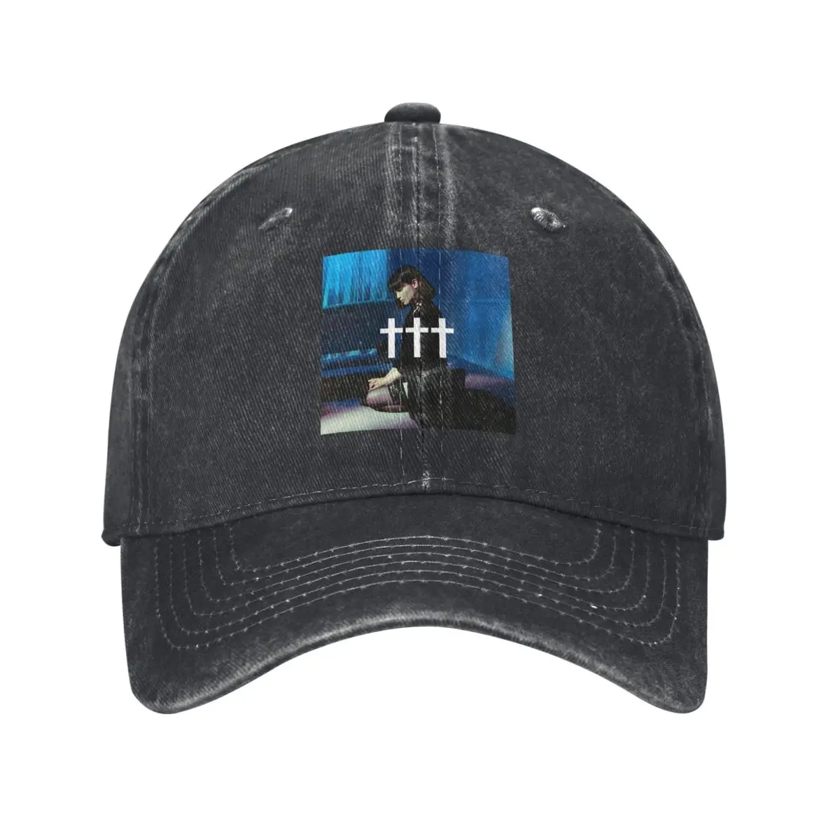 

NEW 2023 Crosses Band Music Graphic Piano & Cross denim Hat Durable for All Seasons Men's Cap Men's Baseball Cap