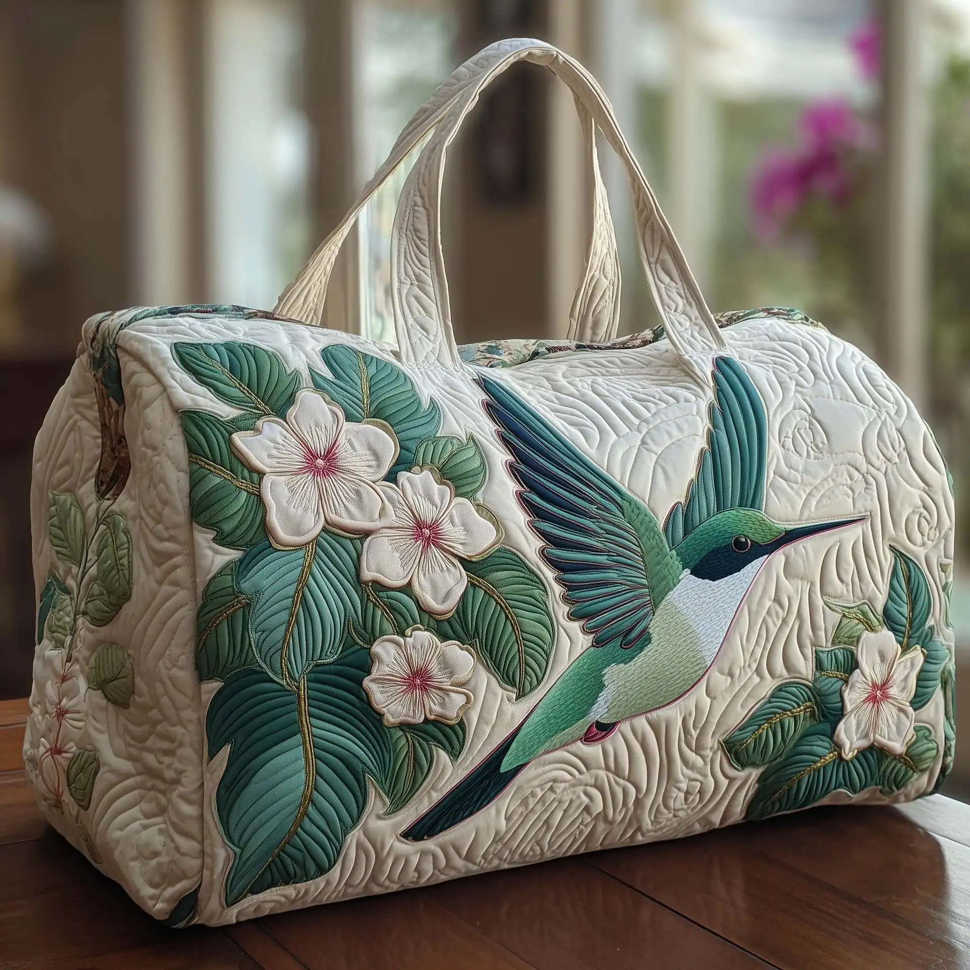 

3D Printed Quilted Bags floral Personalized Gifts Sport Bags Handbag Tote Bag Custom Training Travel Bag Beach Hiking Camping