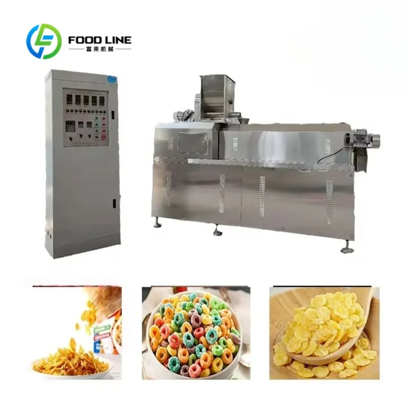 High Efficient Intelligent Automatic Corn Flakes Production Line Extruded Breakfast Cereal Processing Machine Plant