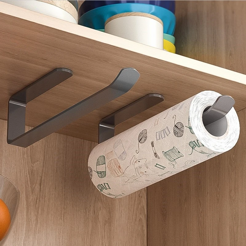 nenhum-espaco-de-perfuracao-rack-de-cozinha-de-aluminio-montado-na-parede-arma-cinza-toalha-de-papel-esponja-titular-organizador