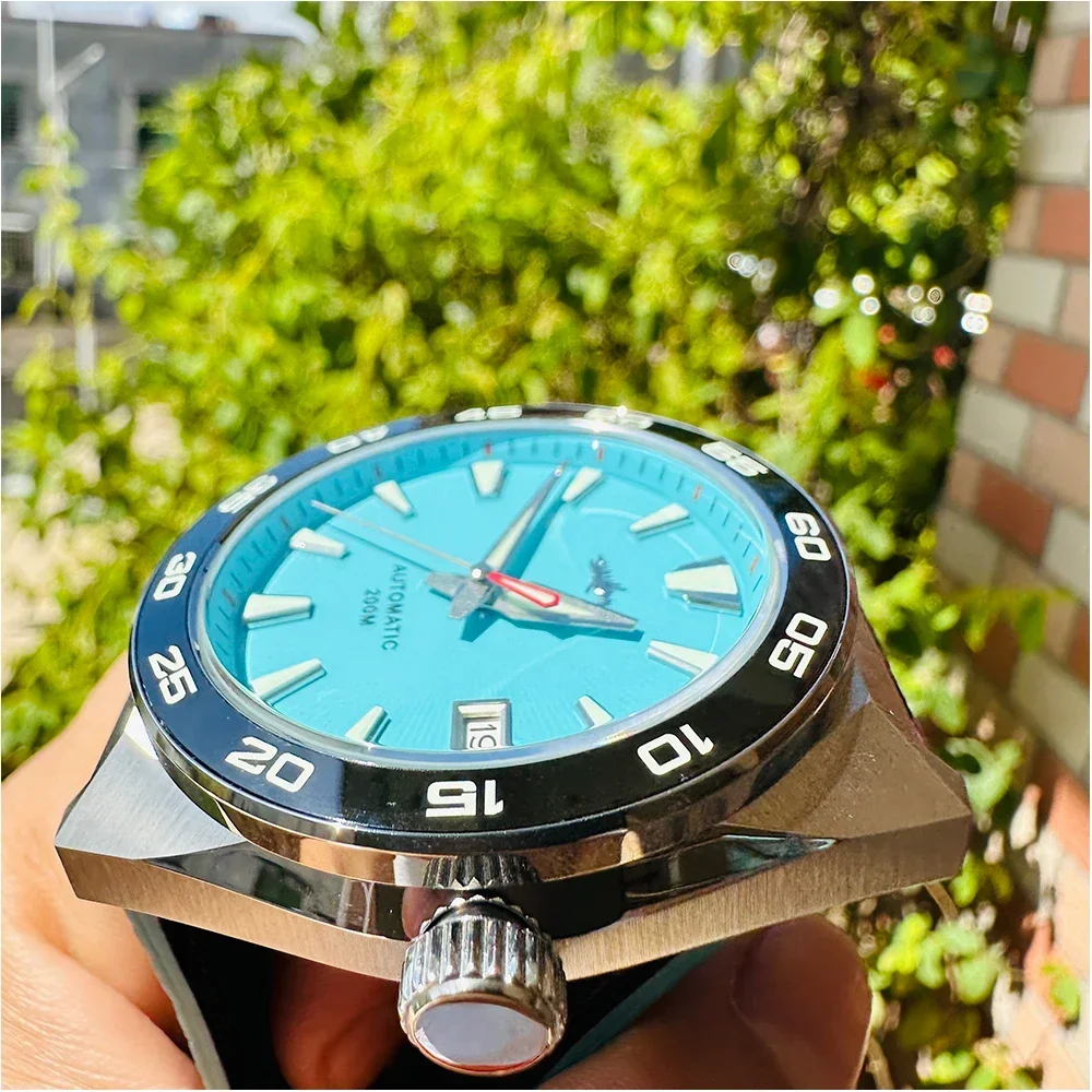 Heimdallr Monster Diver men Watch Frost Blue Dial Sapphire Crystal NH35 Automatic Mechanical 200m Waterproof Full Luminous Watch