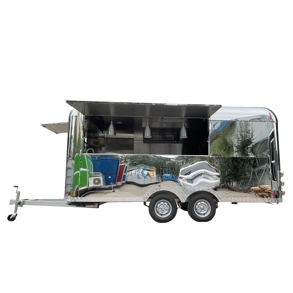 Dot 2023 USA Standard Bakery Food Trailers Street Truck Stainless Steel Trailer Online Service Cart