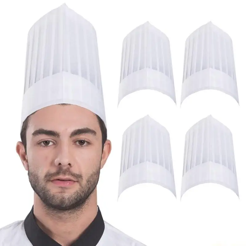 31BF 5pcs Nonwoven Disposable Cook Hats Cooking Kitchen Cook Caps For Restaurants And Bakeries Dust And Oil Protections