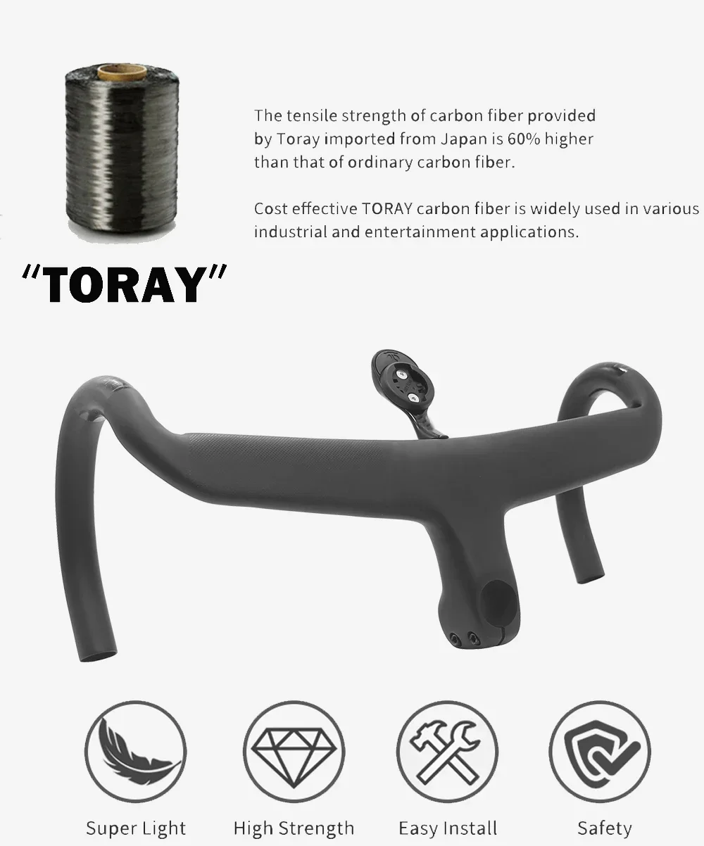 T1000 Suitable for Tarmac Sl7/Sl8 Frame Full Carbon Road Cycling Handlebar Internal Road Integrated Handlebar Include SL7 Adapte