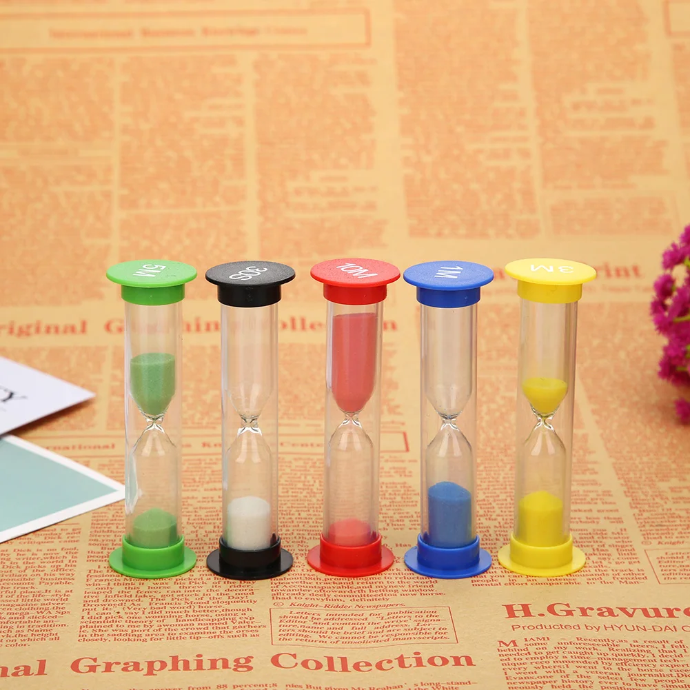 Z2 6pcs/set Creative Plastic Hourglasses Sandglass Timer Children Time Toy Gift Home Decoration 0.5/1/2/3/5/10 minutes Hourglass