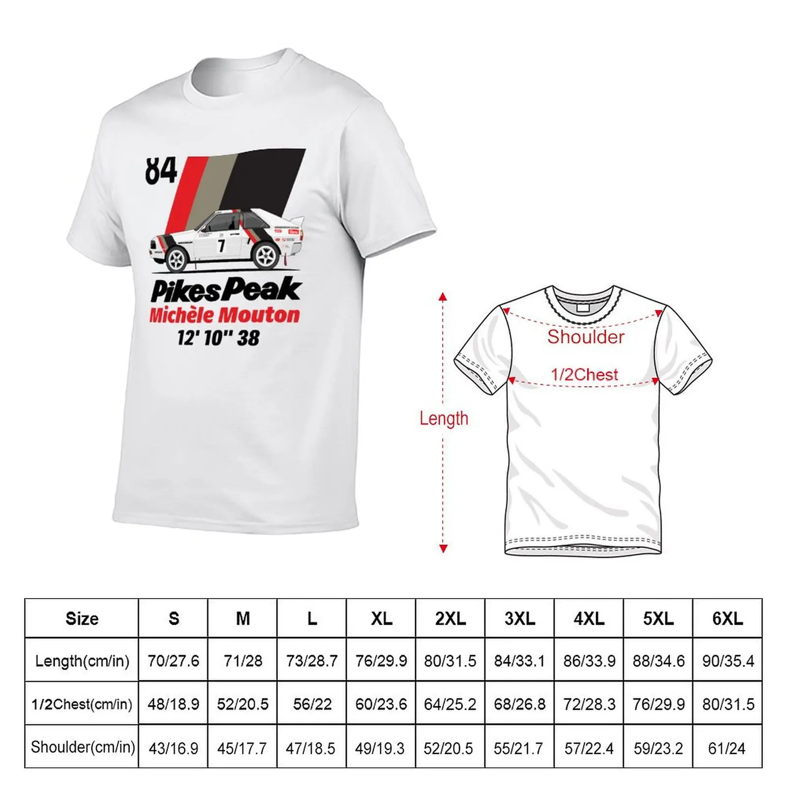 Michele Mouton Pikes peak 1984 T-Shirt Work Basic Short Sleeve Top