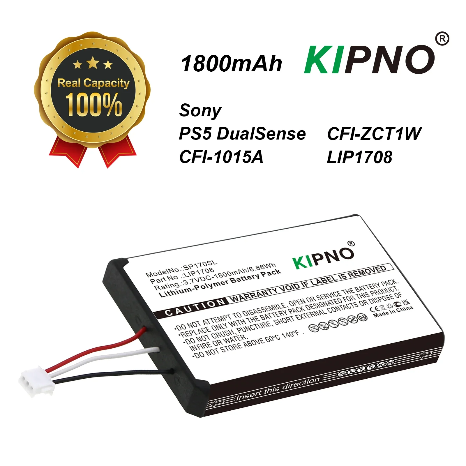 

3.7V 6.66Wh For Sony PlayStation 5 PS5 DualSense CFI-ZCT1W Wireless Controller Replacement Battery LIP1708