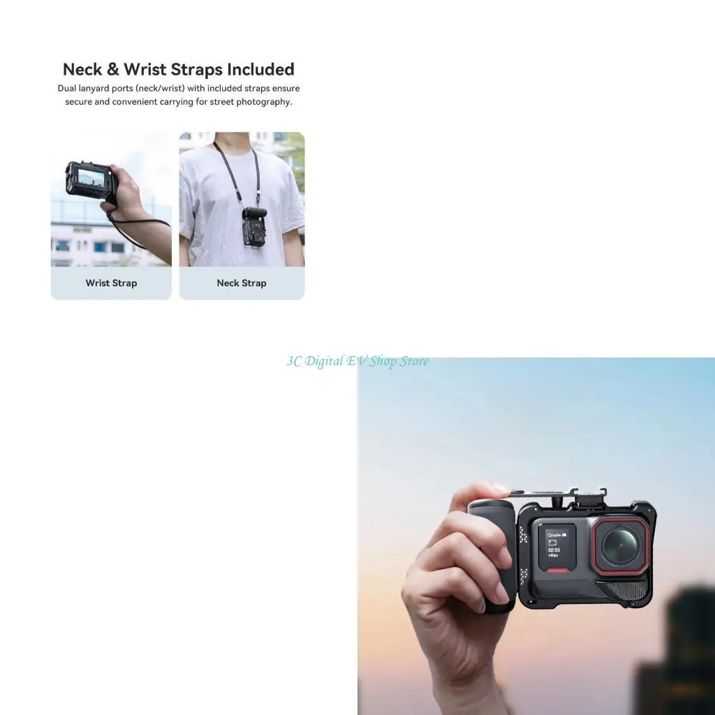 

E74D Быстросъемная эргономичная ручка для фотосъемки, хорошо подходящая для экшн-камер