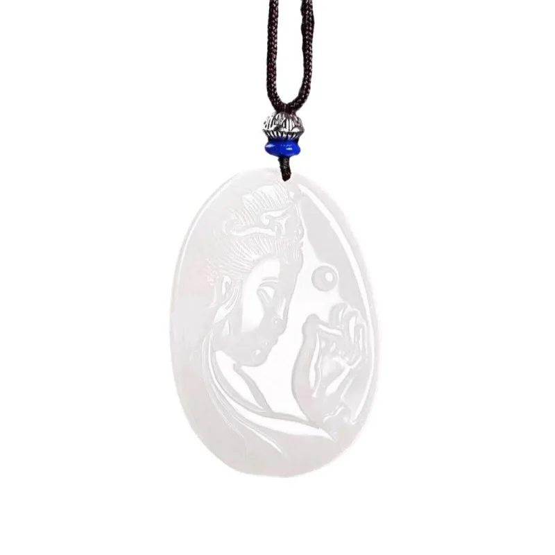 Golden Silk Jade Guanyin Pendant, Fashionable and Simple Jade Accessories