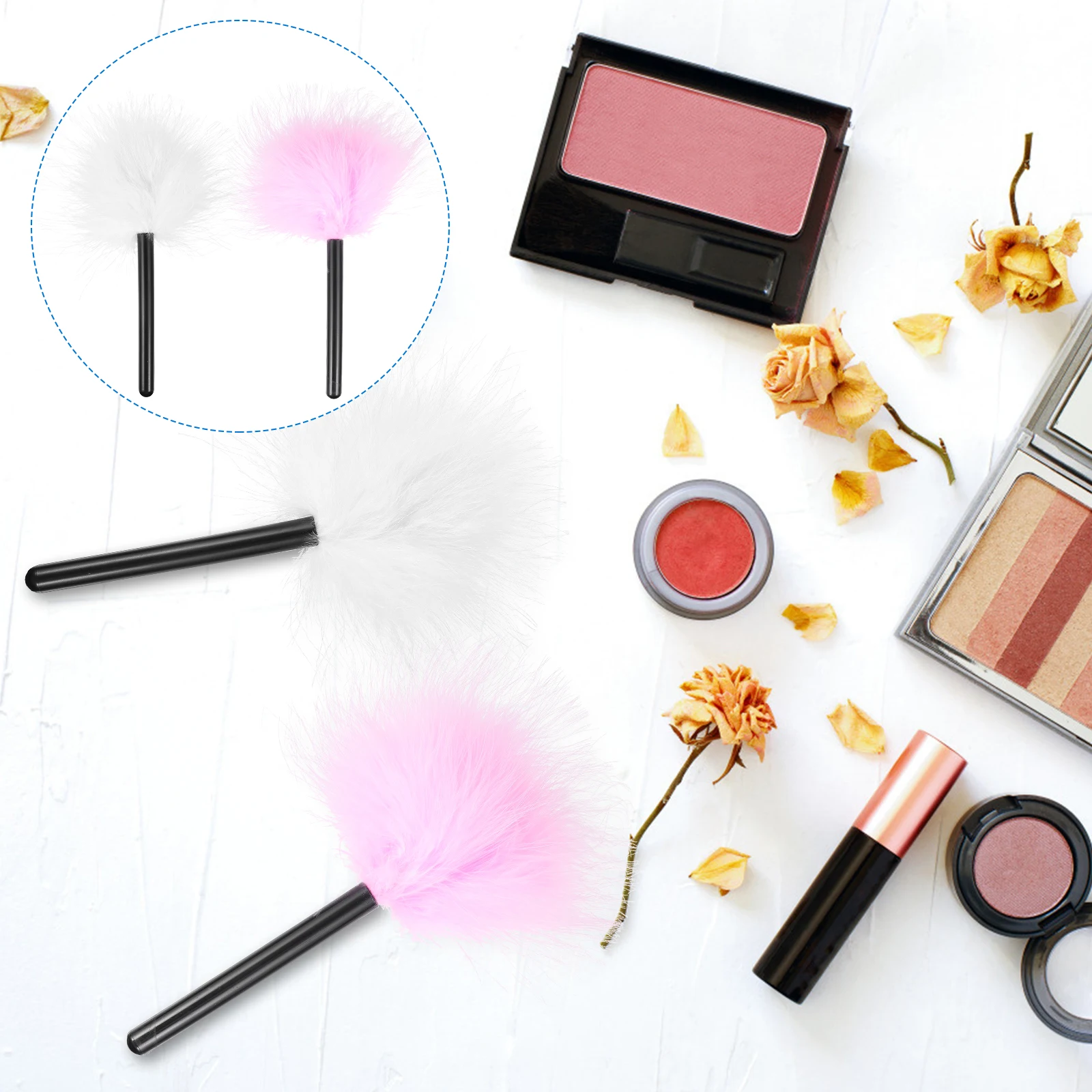 

2pcs Powder For Loose Body Makeup Facial Applicator Loose Powder Puff Skin-Friendly Long-Lasting Washable