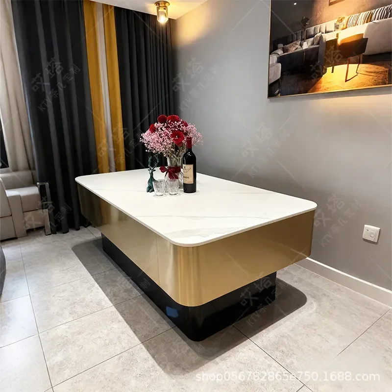 Rock Slab Coffee Table for KTV Bar Booth Karaoke Room Lounge Tea Table Modern Loose Furniture Special Design for Commercial