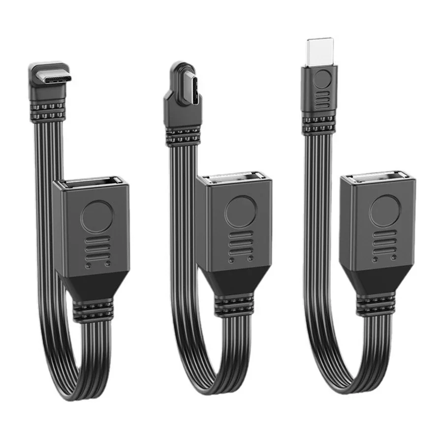 شقة C-نوع USB إلى OTG كابل USB 5-30 سنتيمتر مناسبة للهواتف أجهزة الكمبيوتر وظيفة TYPE-C 90 درجة ذكر إلى USB 2.0 شاحن أنثي
