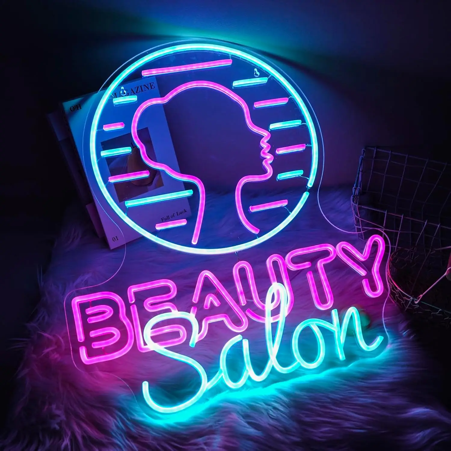 Large Beauty Salon Neon Signs LED Neon Light Sign Light Up Neon Signs For Beauty Barber Salon  Make Up Lashes Nail Decor