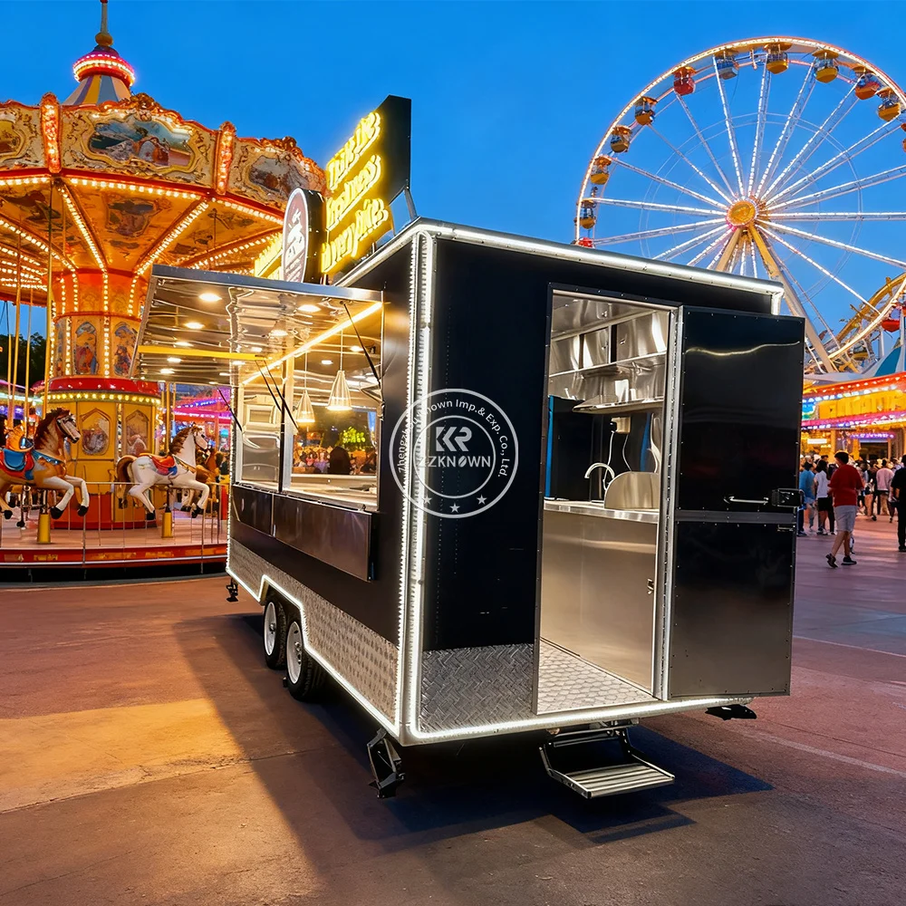 

Customized Food Truck Rolling Cart Fast Food Machine Snow Cone Trailer Food Cart Cooking Trailer Hamburger Carts