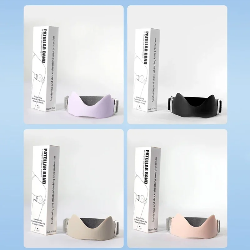 เข็มขัดซิลิโคนปรับระดับได้สำหรับหัวเข่า แผ่นรองเข่า อุปกรณ์ป้องกันการบาดเจ็บสำหรับการวิ่งและปั่นจักรยาน อุปกรณ์ป้องกันเข่า