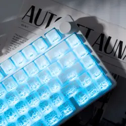 XVX Ice Crack New Version Pattern Shine-Through OEM Profile IMD-Tech Side Print White Keycaps