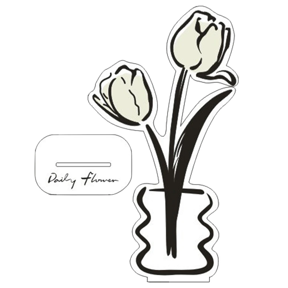 

Creative Tulip Memo Holder Clip Desktop Picture Tulip Acrylic Postcard Holder Display Stand Office Home Wedding Party