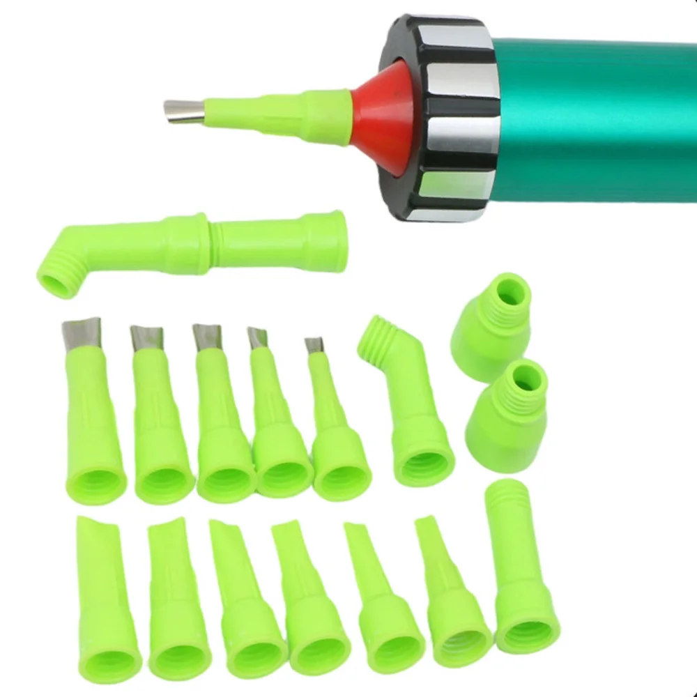 19Pcs Caulking Nozzle Kit ABS Glue Tips With Rubber Smoother Tool For Silicone Sealant Application And Finishing Work