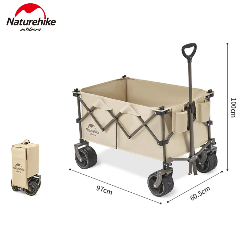 

Naturehike 197L Camping Trolley Outdoor Trailer Folding Cart Wagon Storage Box Buckle Large Capacity Bearing 150kg with Brake