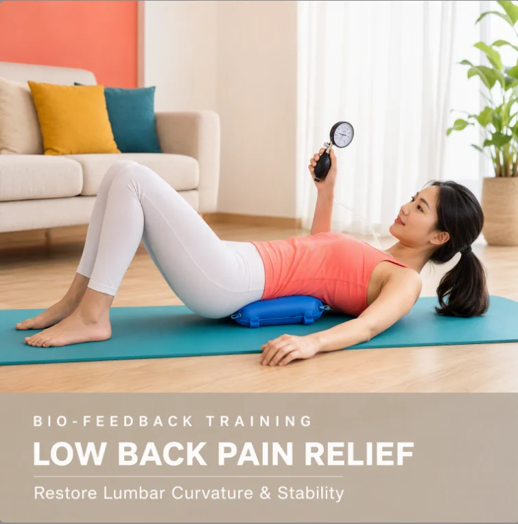 Biological pressure feedback lumbar stabilizer joint protection device suitable for back pain rehabilitation exercise training
