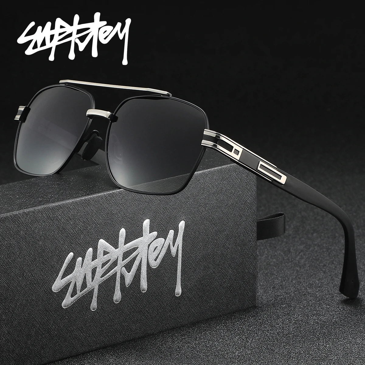 

Женские поляризационные солнцезащитные очки SUPKLEY Classic Box из металлического материала, легкие и удобные мужские очки для вождения, повседневное ношение