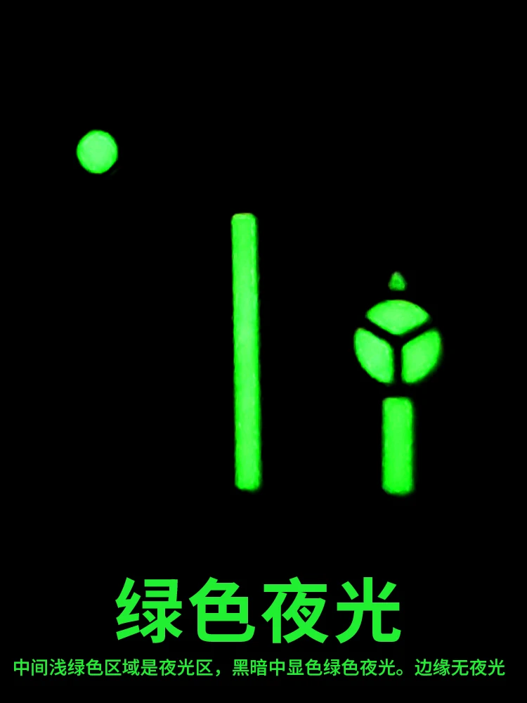 Zielone świecące wskazówki do Casio MDV-106, wskazówki godzinowe/minutowe/sekundowe, srebrne wskazówki pasujące do serii Swordfish, mechanizm Miyuda 2115